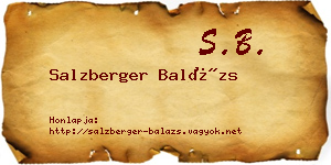 Salzberger Balázs névjegykártya